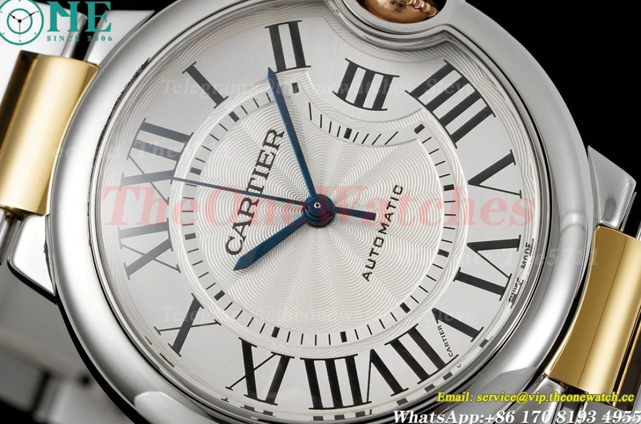 Ballon YG De Stk Bleu Wht 3KF Cartier A076 SS 36mm 0426